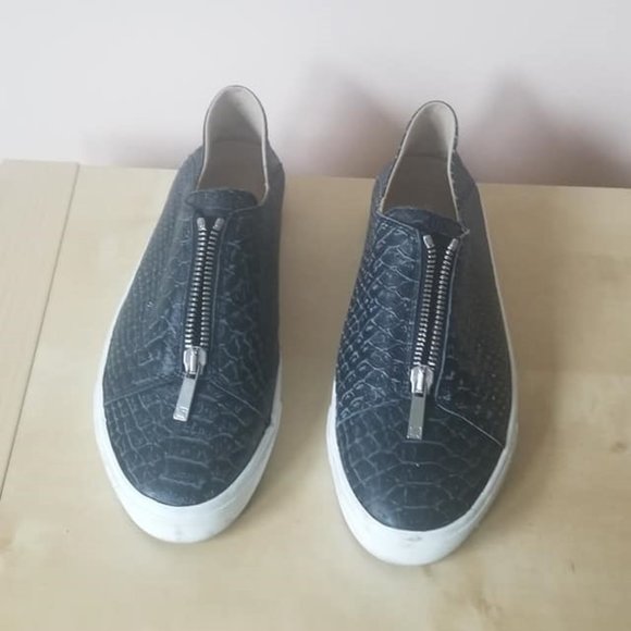 Lafayette 148 New York Shoes - Lafayette New York Reptile Emb Leather Sneaker 7.5